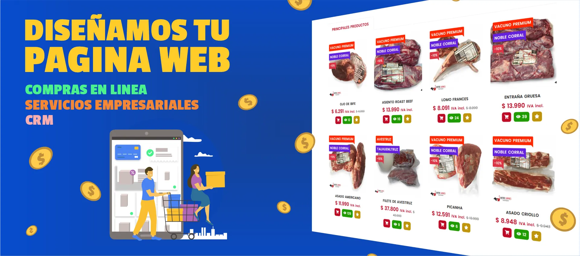 Diseño de páginas web y catálogo de productos